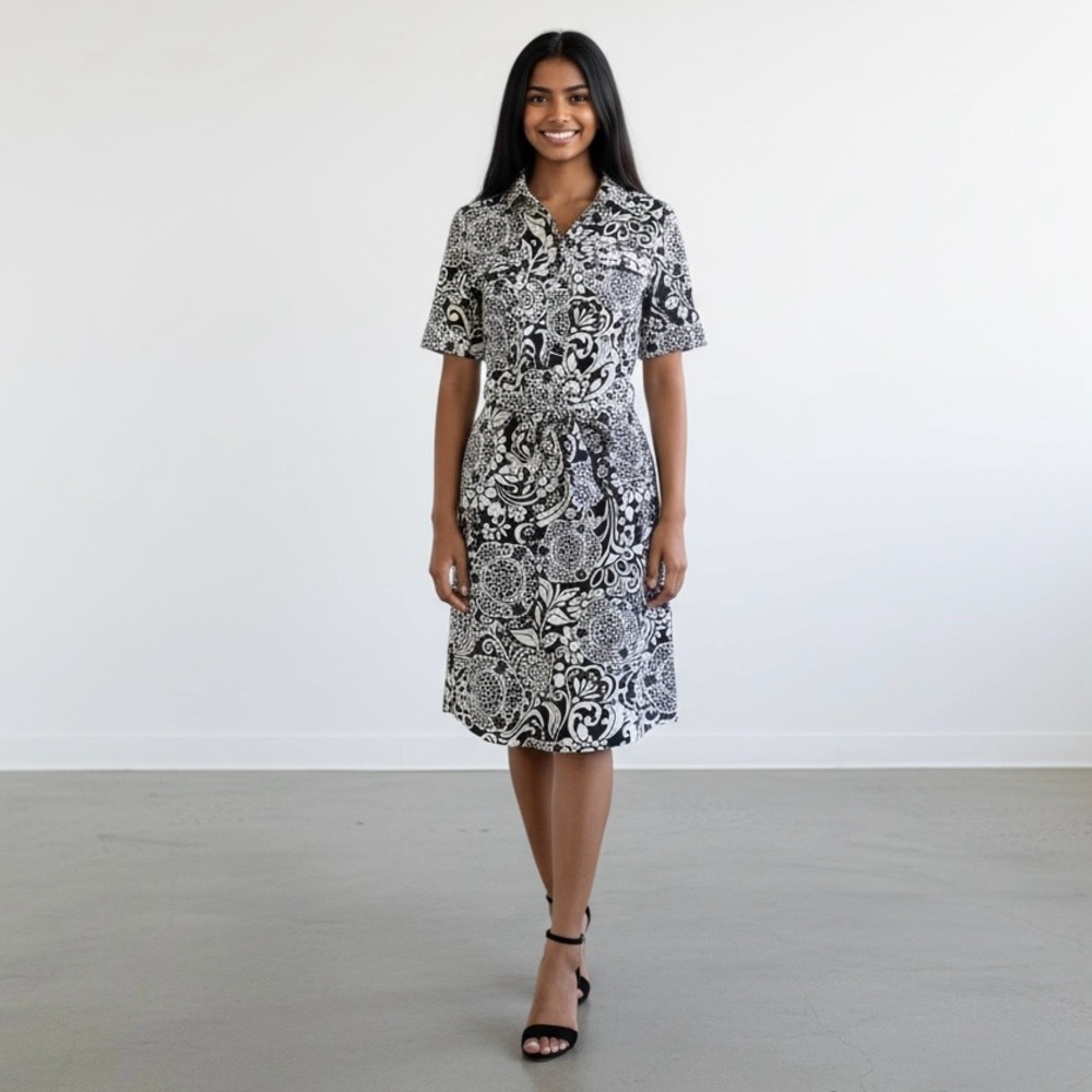 Ann Taylor Monochrome Patterned Garment
